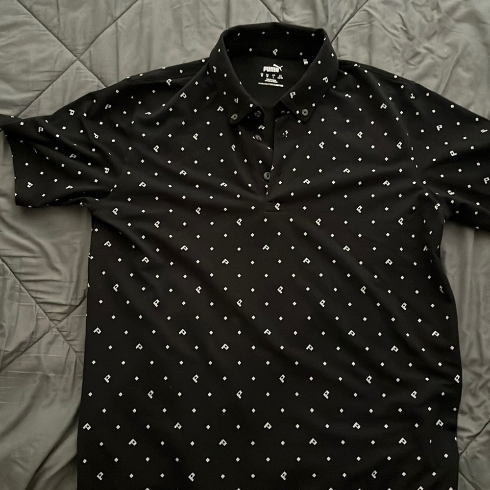Puma black golf polo
